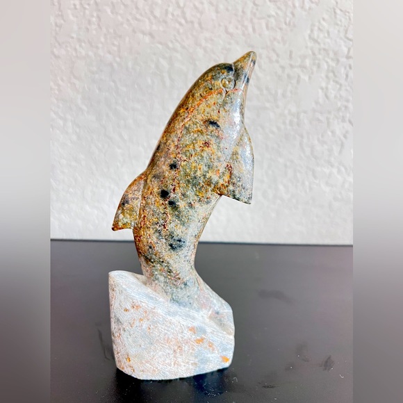 Art Vintage Inuit Soapstone Carving Dolphin Sculpture Poshmark